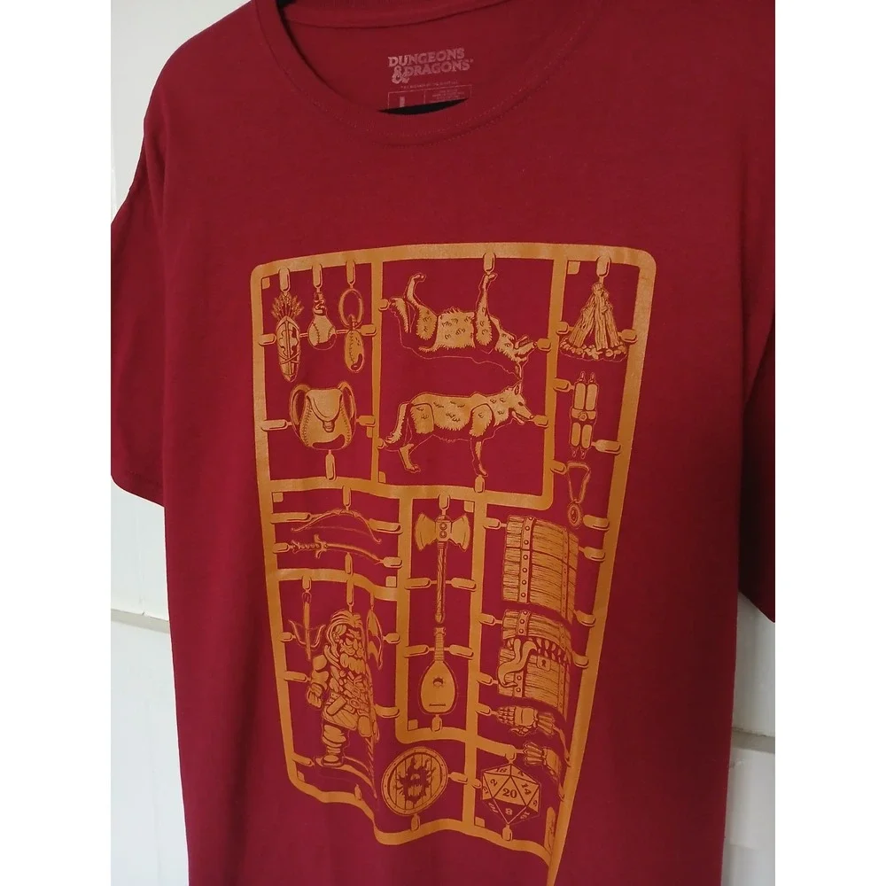 Dungeons & Dragons Lootwear 2018 Miniature Sprue Short Sleeve T Shirt Mens L Red